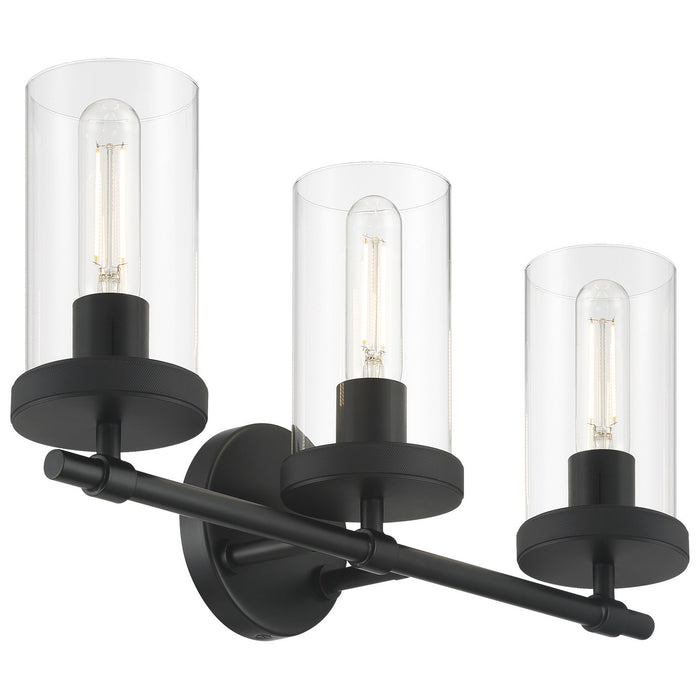 Access - 61123-MBL/CLR - Three Light Vanity - Lily - Matte Black