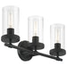 Access - 61123-MBL/CLR - Three Light Vanity - Lily - Matte Black
