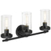 Access - 61123-MBL/CLR - Three Light Vanity - Lily - Matte Black