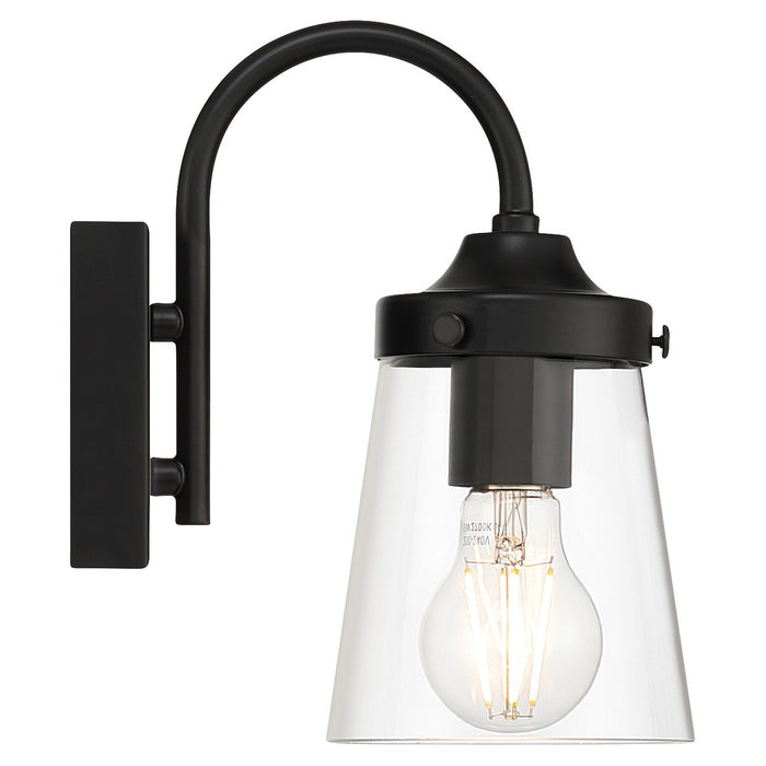 Access - 62021-BL/CLR - One Light Wall Sconce - Dickens - Black
