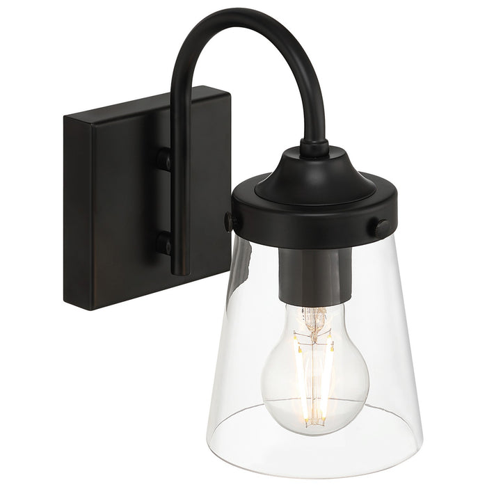Access - 62021-BL/CLR - One Light Wall Sconce - Dickens - Black