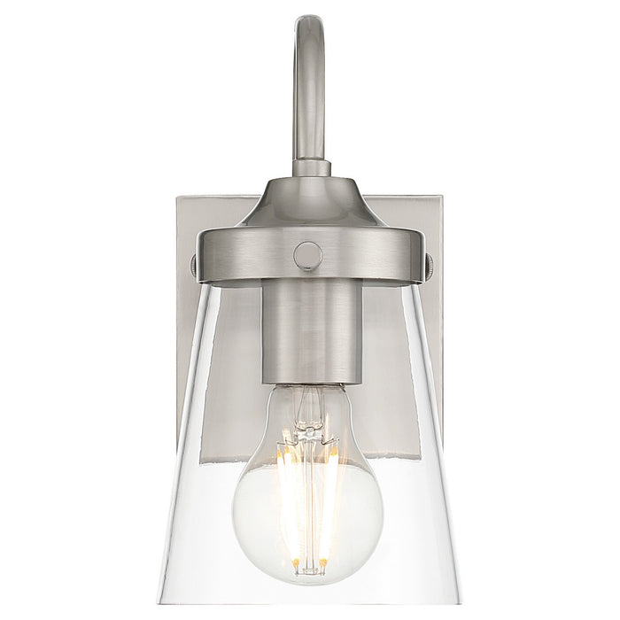 Access - 62021-BS/CLR - One Light Wall Sconce - Dickens - Brushed Steel