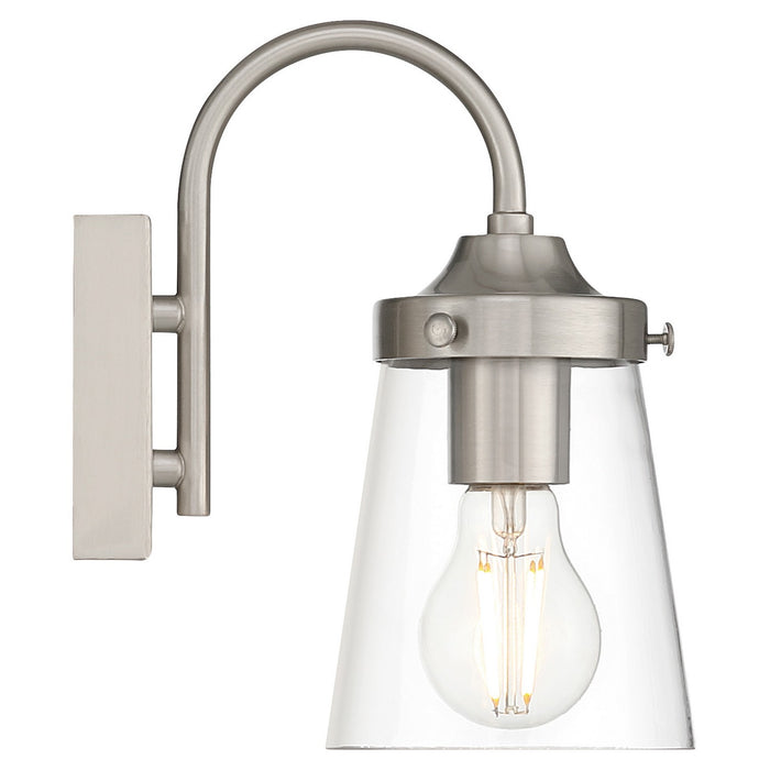 Access - 62021-BS/CLR - One Light Wall Sconce - Dickens - Brushed Steel