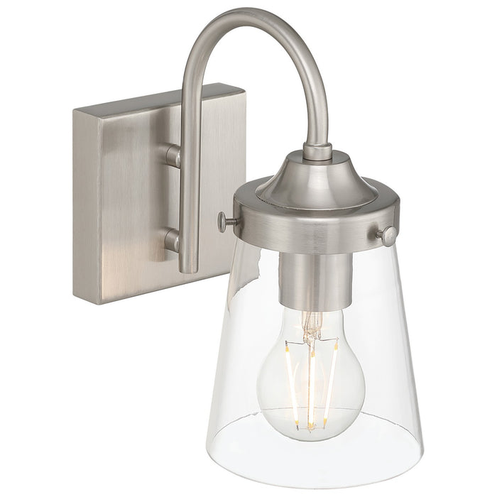 Access - 62021-BS/CLR - One Light Wall Sconce - Dickens - Brushed Steel