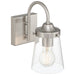 Access - 62021-BS/CLR - One Light Wall Sconce - Dickens - Brushed Steel