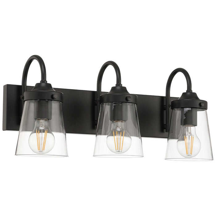 Access - 62023-BL/CLR - Three Light Vanity - Dickens - Black