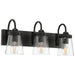 Access - 62023-BL/CLR - Three Light Vanity - Dickens - Black