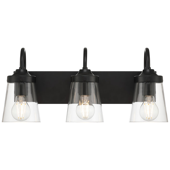 Access - 62023-BL/CLR - Three Light Vanity - Dickens - Black