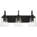 Access - 62023-BL/CLR - Three Light Vanity - Dickens - Black