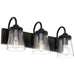 Access - 62023-BL/CLR - Three Light Vanity - Dickens - Black