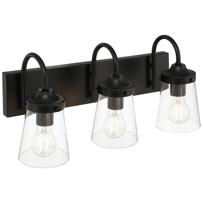 Access - 62023-BL/CLR - Three Light Vanity - Dickens - Black