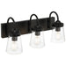 Access - 62023-BL/CLR - Three Light Vanity - Dickens - Black