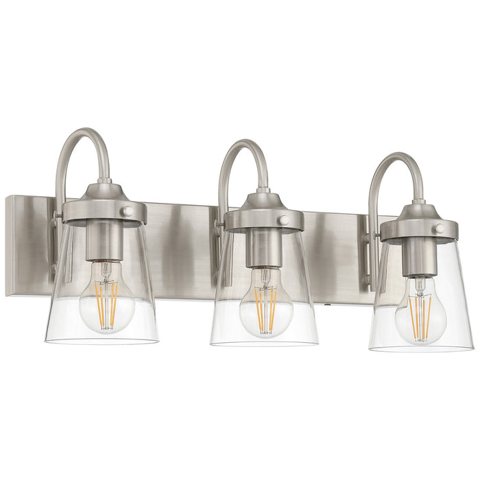 Access - 62023-BS/CLR - Three Light Vanity - Dickens - Brushed Steel