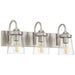 Access - 62023-BS/CLR - Three Light Vanity - Dickens - Brushed Steel