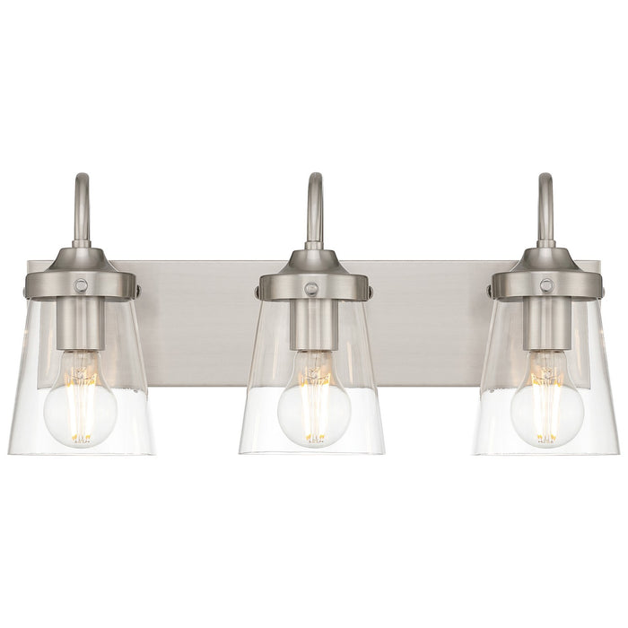 Access - 62023-BS/CLR - Three Light Vanity - Dickens - Brushed Steel
