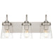 Access - 62023-BS/CLR - Three Light Vanity - Dickens - Brushed Steel