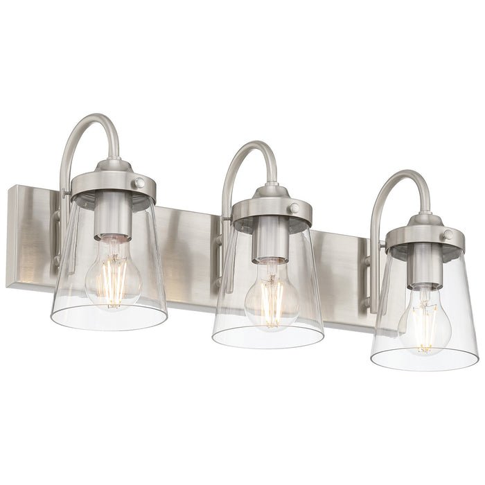 Access - 62023-BS/CLR - Three Light Vanity - Dickens - Brushed Steel
