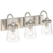Access - 62023-BS/CLR - Three Light Vanity - Dickens - Brushed Steel