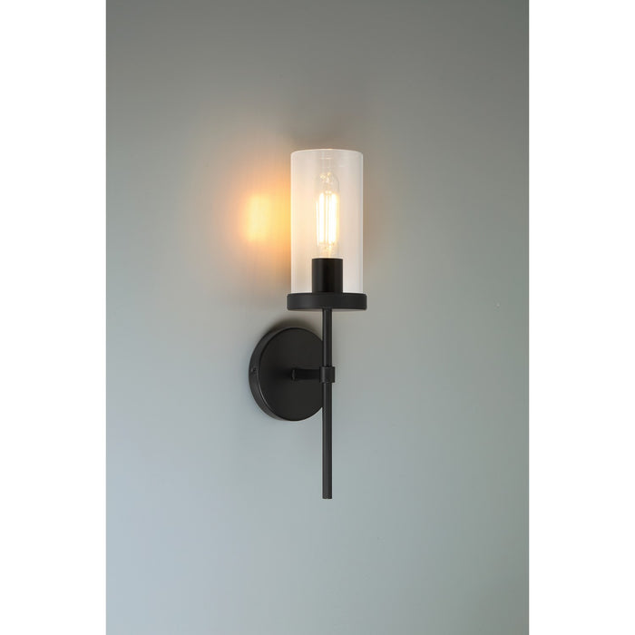 Access - 62308-MBL/CLR - One Light Wall Sconce - Lily - Matte Black