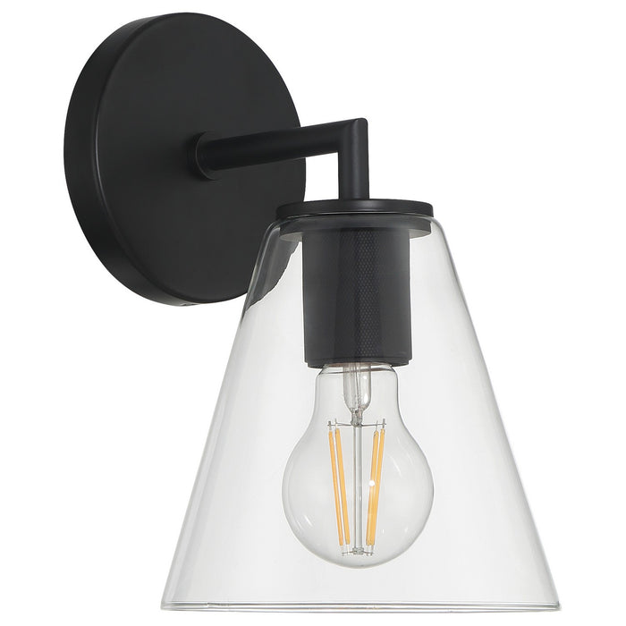 Access - 62631-MBL/CLR - One Light Wall Sconce - Katie - Matte Black