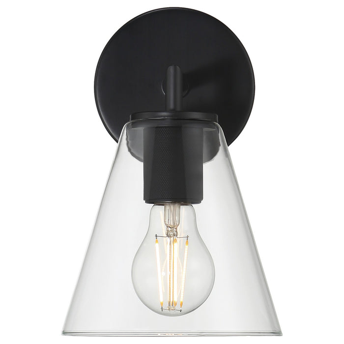 Access - 62631-MBL/CLR - One Light Wall Sconce - Katie - Matte Black