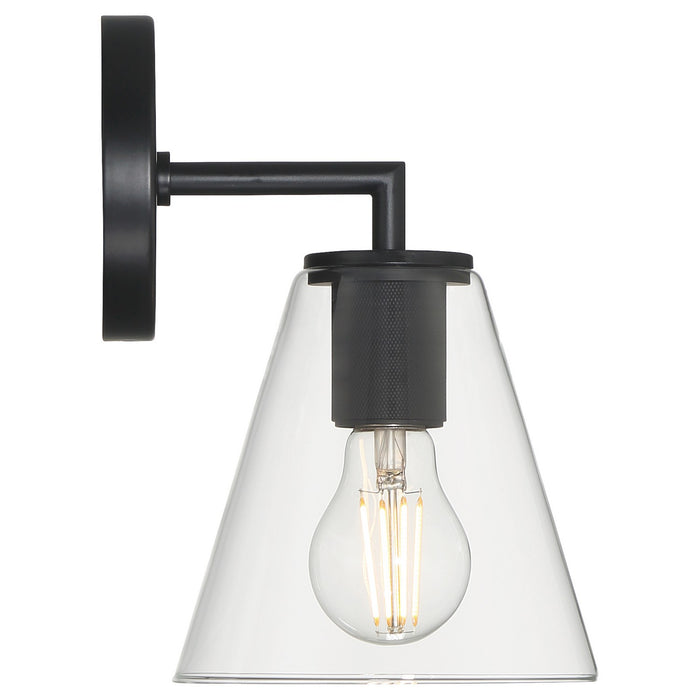 Access - 62631-MBL/CLR - One Light Wall Sconce - Katie - Matte Black