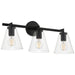 Access - 62633-MBL/CLR - Three Light Vanity - Katie - Matte Black