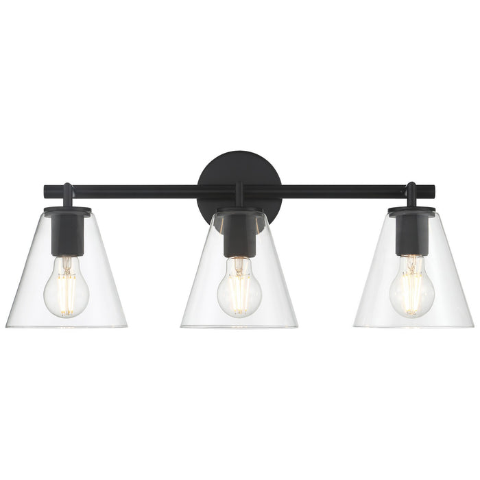 Access - 62633-MBL/CLR - Three Light Vanity - Katie - Matte Black