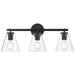 Access - 62633-MBL/CLR - Three Light Vanity - Katie - Matte Black