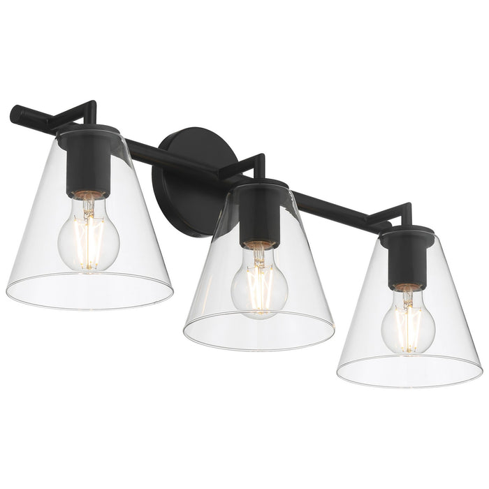 Access - 62633-MBL/CLR - Three Light Vanity - Katie - Matte Black
