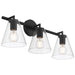 Access - 62633-MBL/CLR - Three Light Vanity - Katie - Matte Black