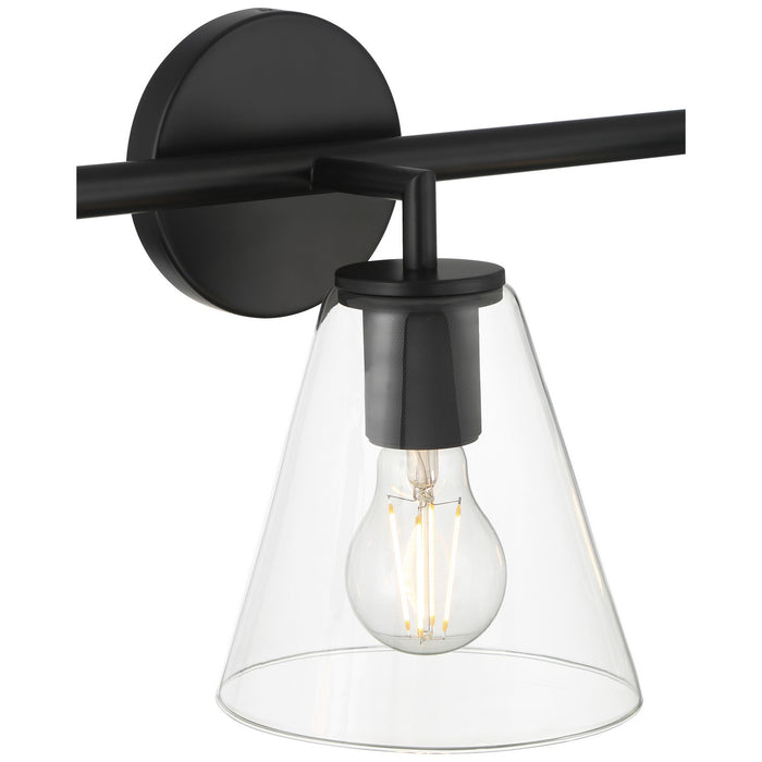 Access - 62633-MBL/CLR - Three Light Vanity - Katie - Matte Black