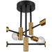 Access - 63040-BWA - Six Light Semi Flush Mount - Sean - Black w/Antique Brushed Brass