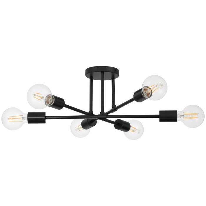 Access - 63042-MBL - Six Light Semi Flush Mount - Marin - Matte Black