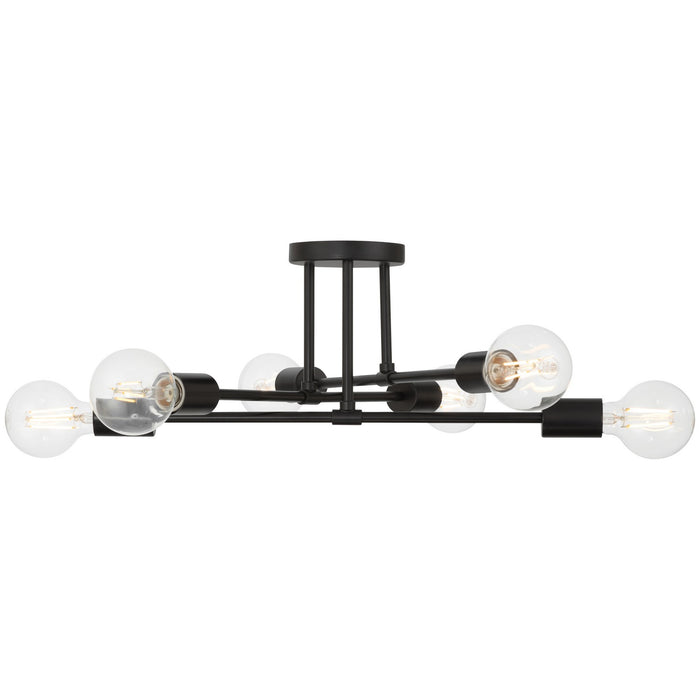 Access - 63042-MBL - Six Light Semi Flush Mount - Marin - Matte Black