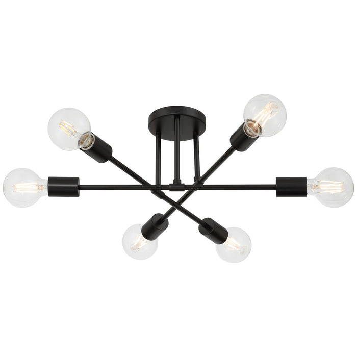 Access - 63042-MBL - Six Light Semi Flush Mount - Marin - Matte Black