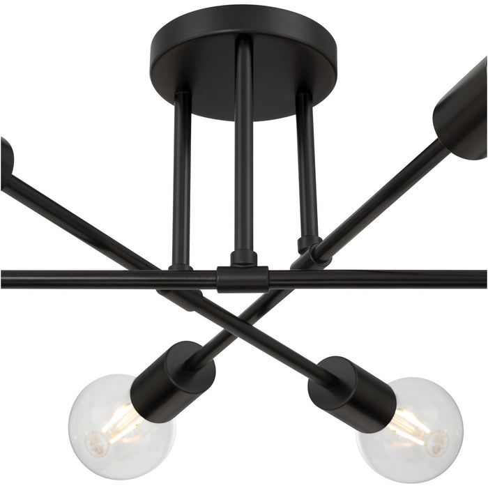 Access - 63042-MBL - Six Light Semi Flush Mount - Marin - Matte Black