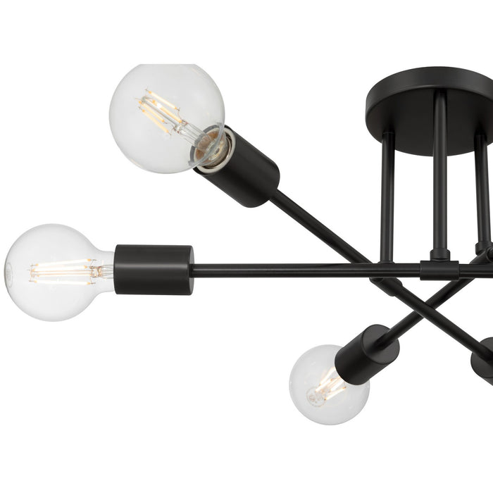Access - 63042-MBL - Six Light Semi Flush Mount - Marin - Matte Black