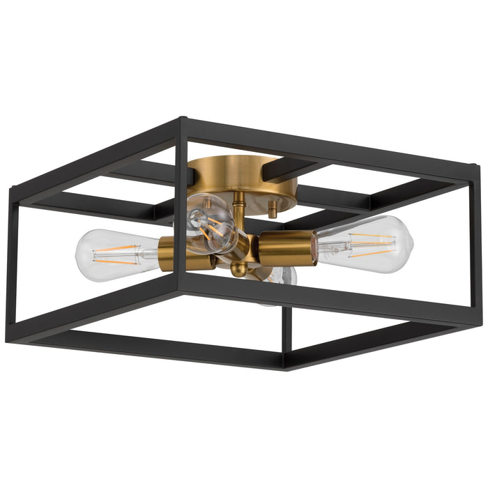 Access - 63046-BWA - Four Light Flush Mount - Nikki - Black w/Antique Brushed Brass