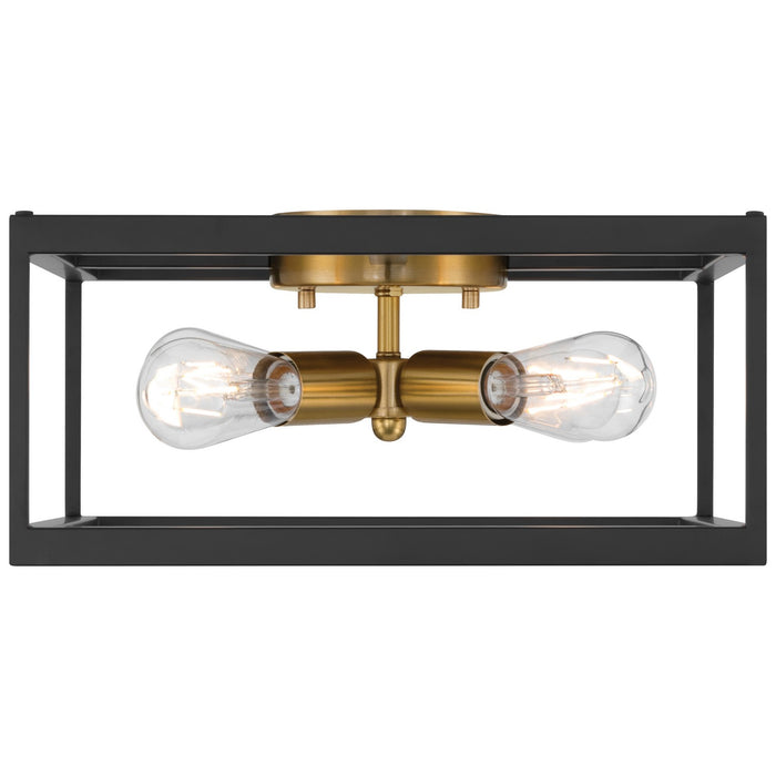 Access - 63046-BWA - Four Light Flush Mount - Nikki - Black w/Antique Brushed Brass