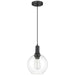 Access - 63090-MBL/CLR - One Light Pendant - Chantelle - Matte Black
