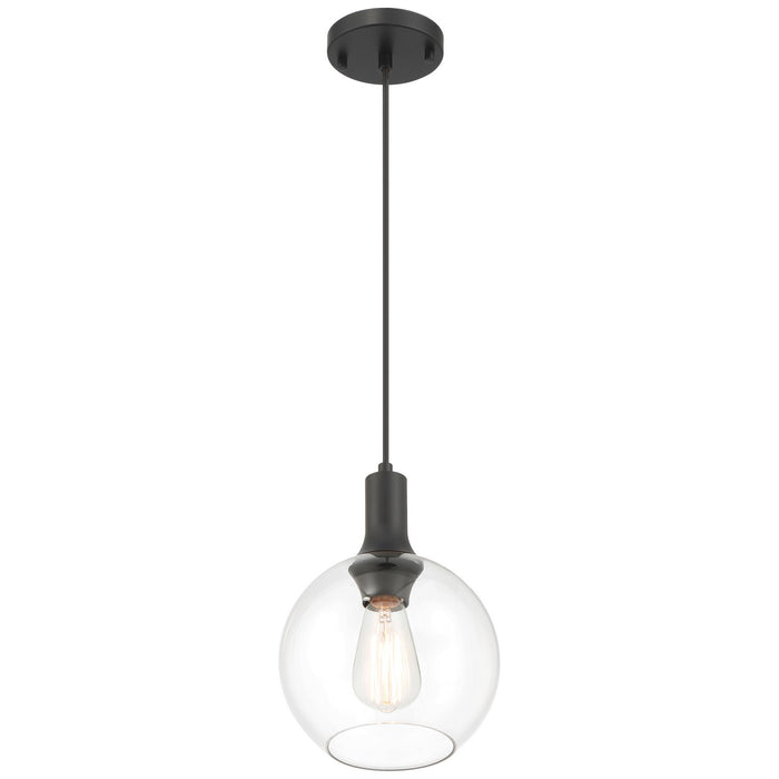 Access - 63090-MBL/CLR - One Light Pendant - Chantelle - Matte Black