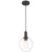 Access - 63090-MBL/CLR - One Light Pendant - Chantelle - Matte Black
