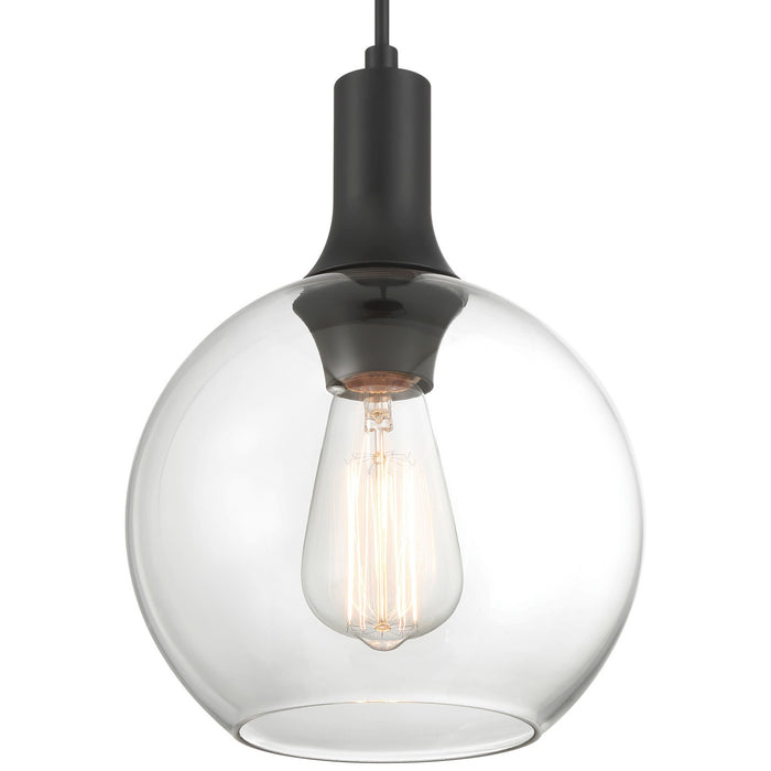 Access - 63090-MBL/CLR - One Light Pendant - Chantelle - Matte Black