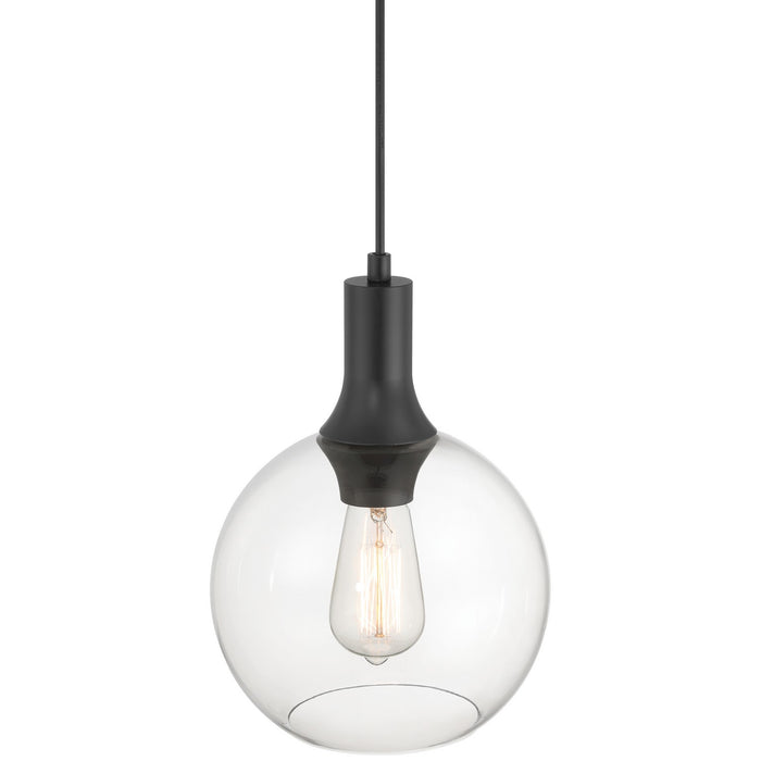 Access - 63090-MBL/CLR - One Light Pendant - Chantelle - Matte Black