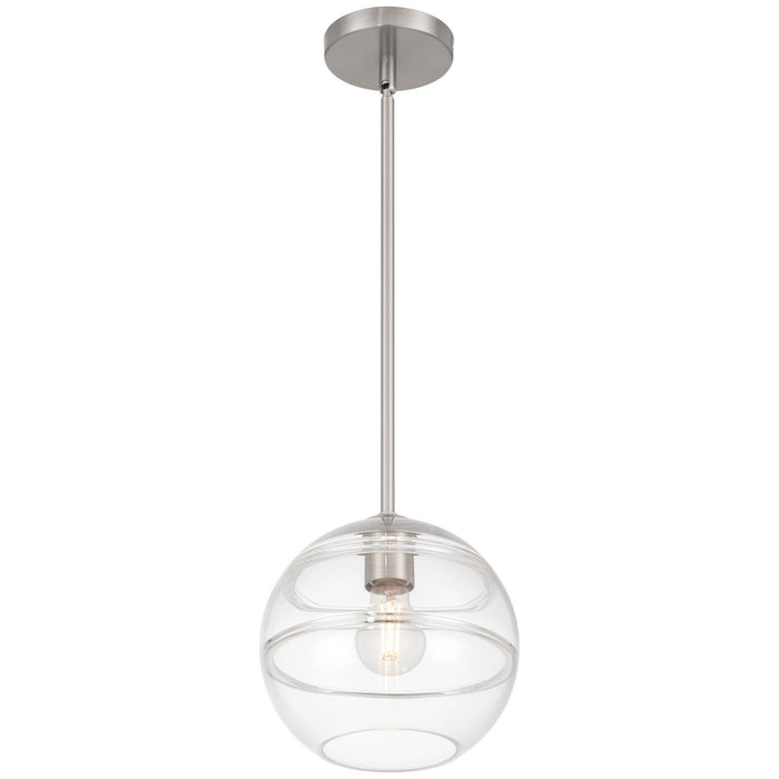 Access - 63092-BS/CRB - One Light Pendant - Swirl - Brushed Steel