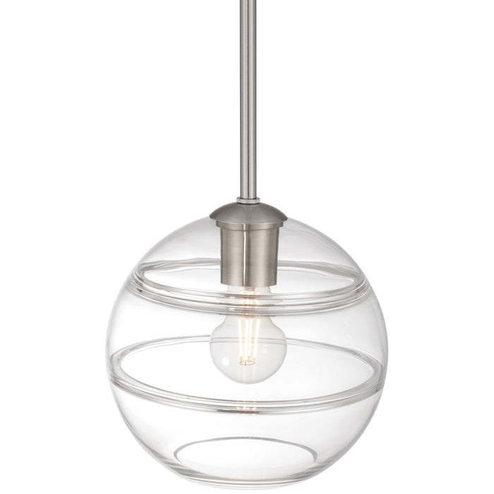 Access - 63092-BS/CRB - One Light Pendant - Swirl - Brushed Steel