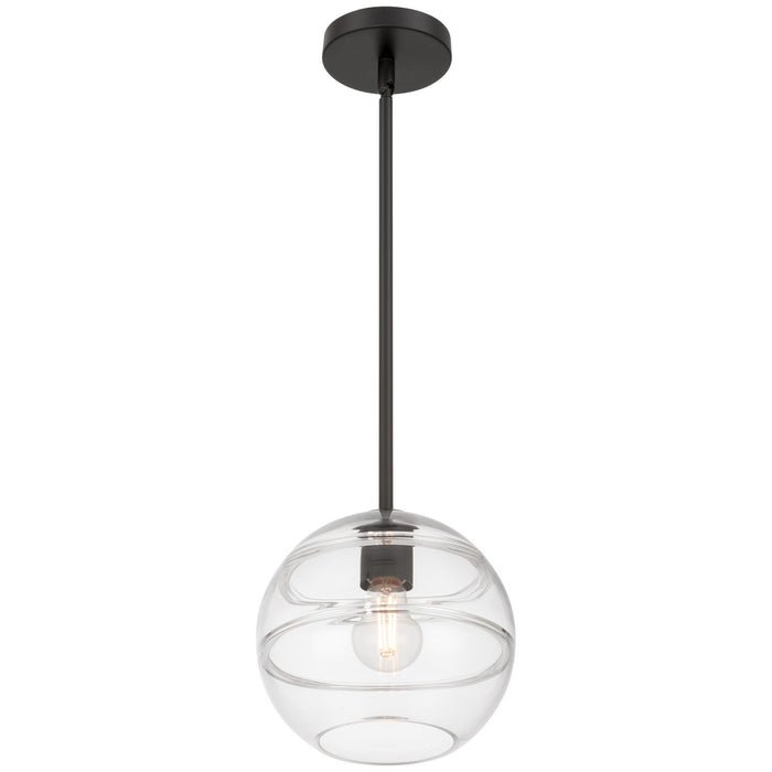 Access - 63092-MBL/CRB - One Light Pendant - Swirl - Matte Black