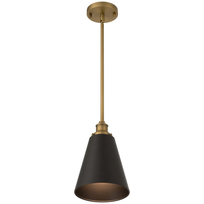 Access - 63098-ABB/BLK - One Light Pendant - Dahlia - Antique Brushed Brass