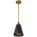 Access - 63098-ABB/BLK - One Light Pendant - Dahlia - Antique Brushed Brass